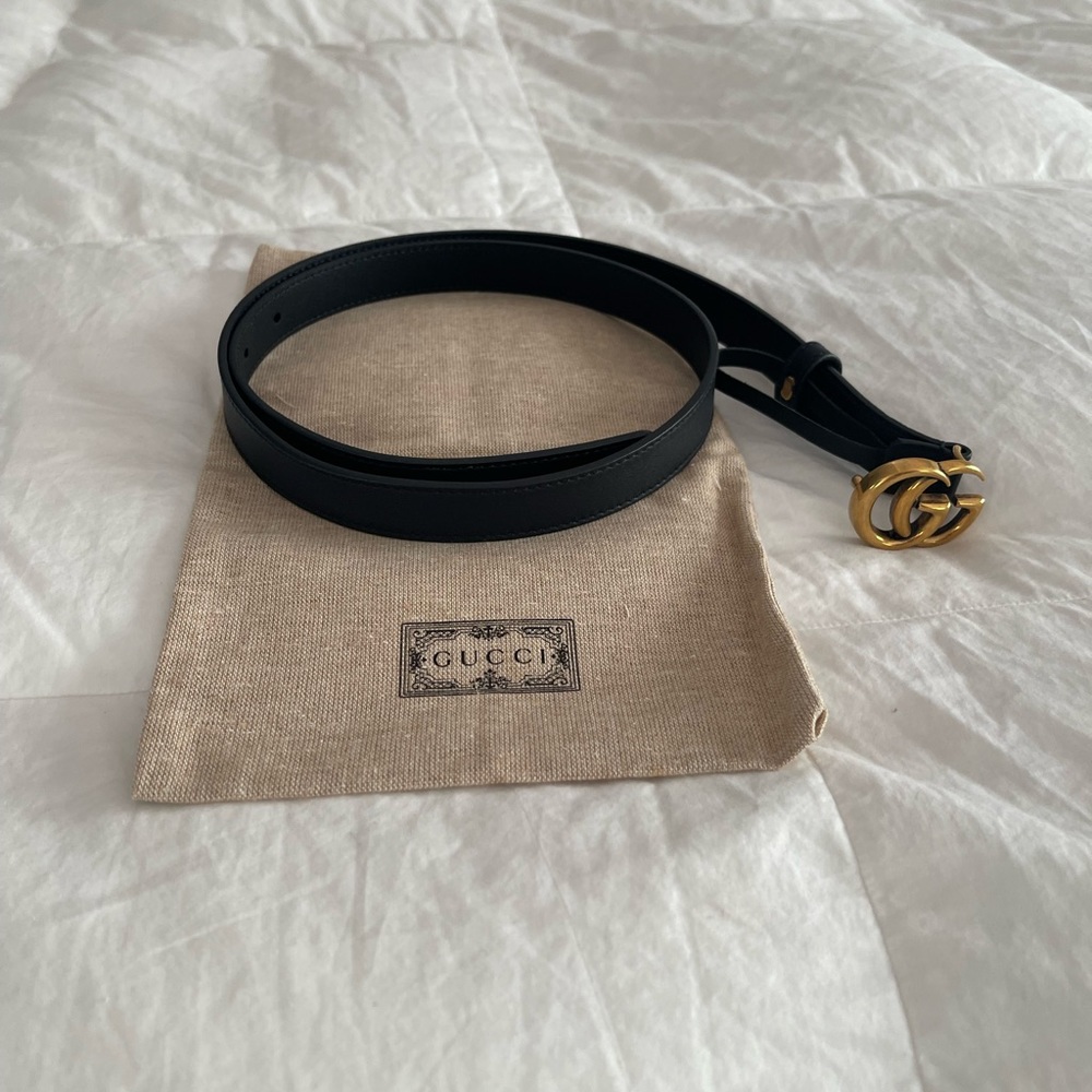Gucci Double G buckle thin belt